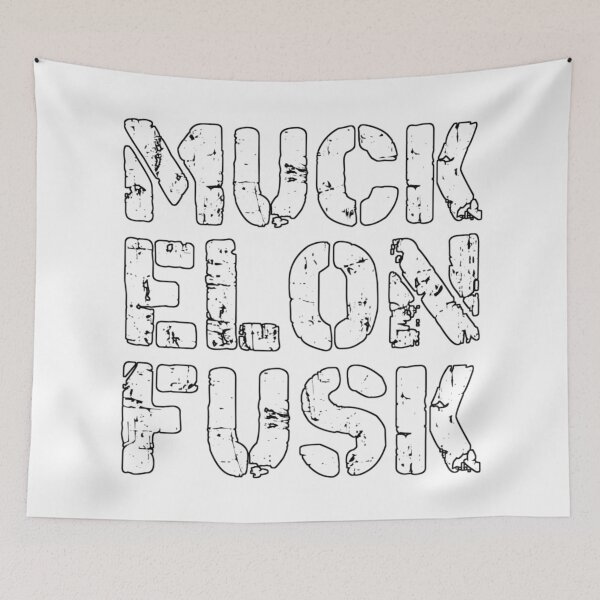 Item preview, muck elon fusk fuck elon musk, muck fusk, no elon, muck elon fusk, tesla bumper decal white designed and sold by ramwebroom.