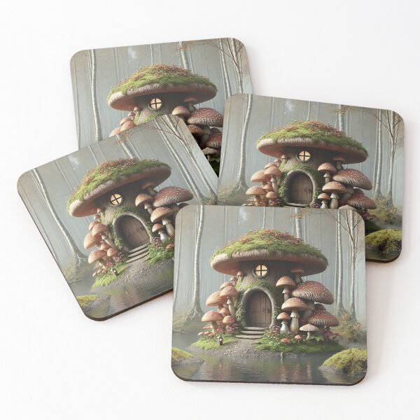 Item preview, Mushroom House in Magical Forest Bayou Fantasy Fairy Tale of Mystical Gnomes Elves   designed and sold by TheTimeTaxi.
