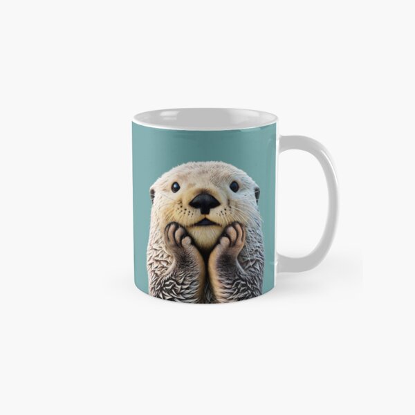 Item preview, Loutre de mer mignon sur solide turquoise. Minimaliste. Côtier. Adorable. designed and sold by kierkegaard.