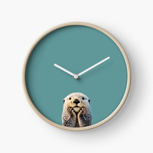 Item preview, Cute Sea Otter on Teal Solid. Minimalist. Coastal. Adorable. designed and sold by kierkegaard.