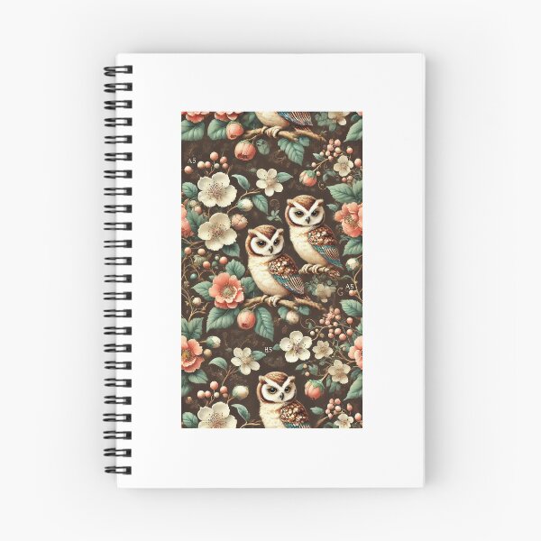 Item preview, Vintage Owl and Floral Botanical Illustration – Elegant Woodland Nature Pattern designed and sold by LDArtWork.