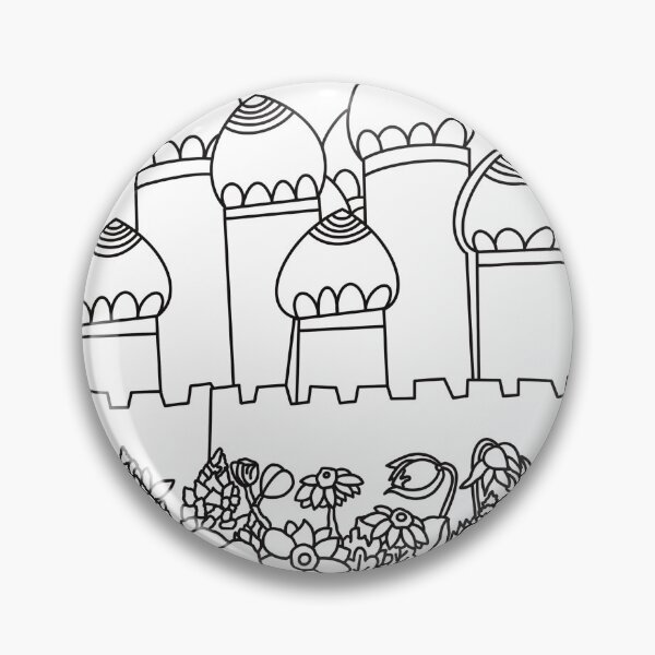 Artikelvorschau, Burg, Grab, Moschee, Strichzeichnungen, Blumen, Eid Mubarak, schwarzer Umriss, Malvorlagen entworfen und verkauft von chuckletuckle.