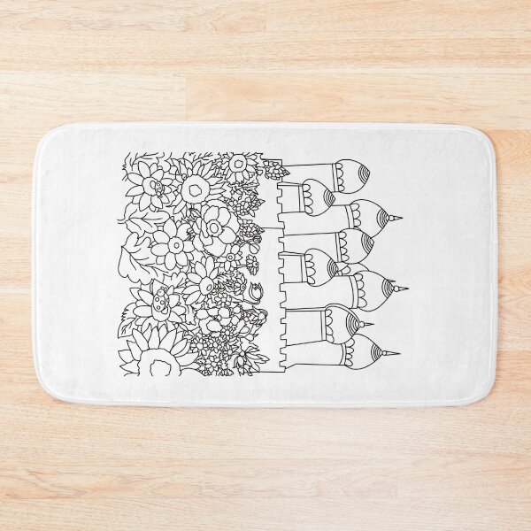 Item preview, Castle tomb mosque line art flowers eid mubarak black outline coloring pages designed and sold by chuckletuckle.