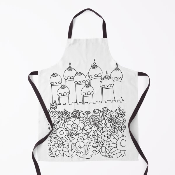 Item preview, Castle tomb mosque line art flowers eid mubarak black outline coloring pages designed and sold by chuckletuckle.