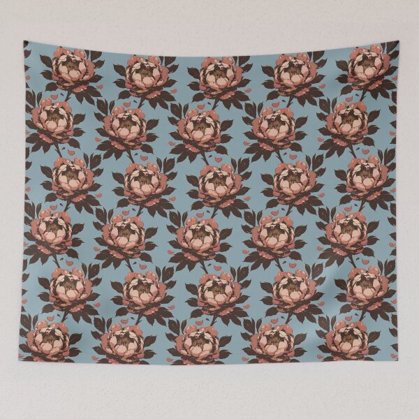 Item preview, Floral Pattern Art On Blue designed and sold by Ayesha Saleem.