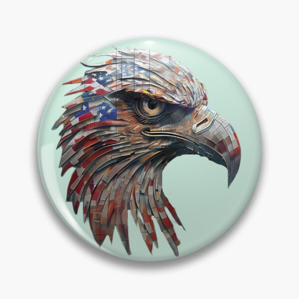 Item preview, Futuristic Cybernetic Eagle Head With Mosaic Texture Details designed and sold by Aise06.