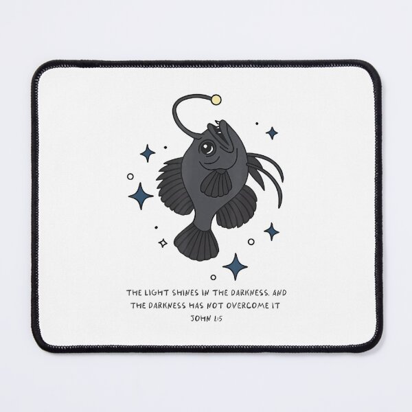 Item preview, Light Shines In Darkness Christian Bible Verse Anglerfish designed and sold by FantasyFablesC.