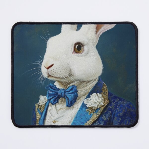 Item preview, A white rabbit in a blue tailcoat designed and sold by Julia Shepeleva.