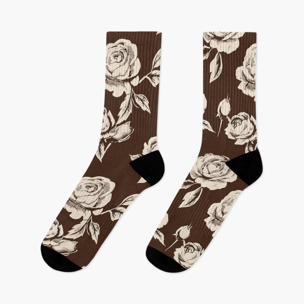 Item preview, Vintage Rose Pattern: Elegant Floral Design in Brown and Cream designed and sold by MVXX.