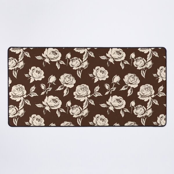 Item preview, Vintage Rose Pattern: Elegant Floral Design in Brown and Cream designed and sold by MVXX.