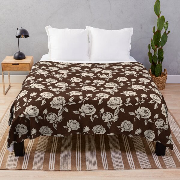 Item preview, Vintage Rose Pattern: Elegant Floral Design in Brown and Cream designed and sold by MVXX.