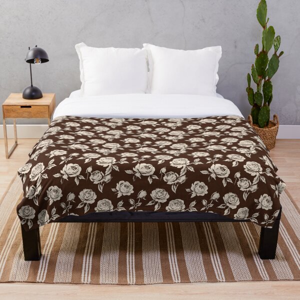 Item preview, Vintage Rose Pattern: Elegant Floral Design in Brown and Cream designed and sold by MVXX.