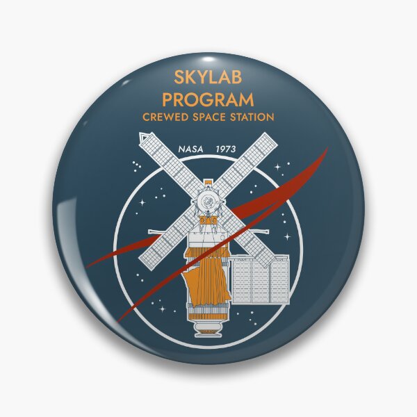 Item preview, Skylab Program. Crewed Space Station. NASA 1973 Commemorative Badge designed and sold by BGALAXY.