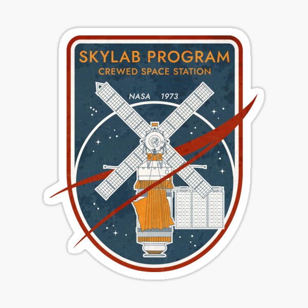 Item preview, Skylab Program. Crewed Space Station. NASA 1973 Commemorative Badge designed and sold by BGALAXY.