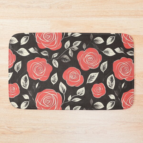 Item preview, Seamless Coral Roses: Modern Floral Pattern on Black designed and sold by MVXX.