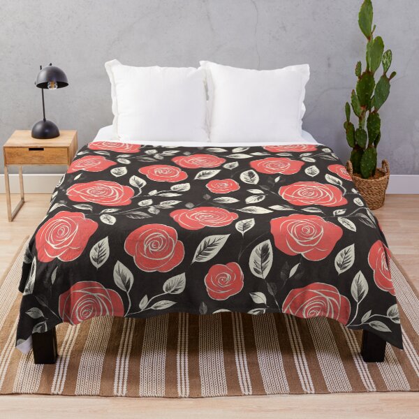 Item preview, Seamless Coral Roses: Modern Floral Pattern on Black designed and sold by MVXX.