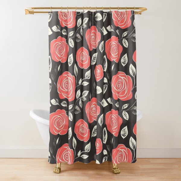 Item preview, Seamless Coral Roses: Modern Floral Pattern on Black designed and sold by MVXX.