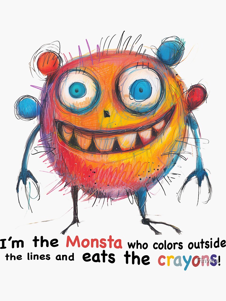 Thumbnail 3 of 3, Sticker, I'm the Monsta designed and sold by Finvara.