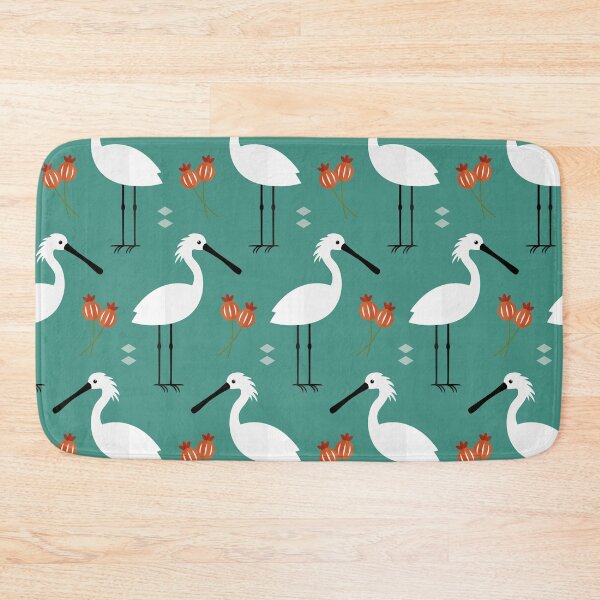 Item preview, Spoonbills on blue designed and sold by reneesillus.