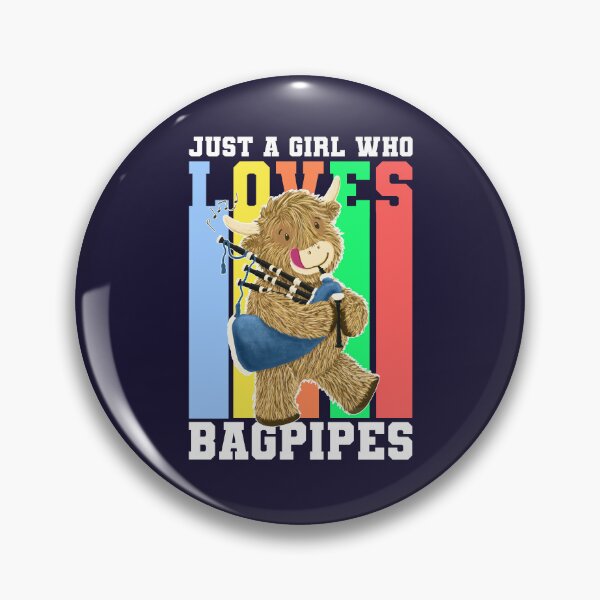 Item preview, Scottish Highland Cow Just A Girl Who Loves Bagpipes designed and sold by brodyquixote.