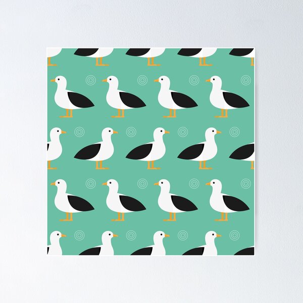 Item preview, Albatrosses on blue designed and sold by reneesillus.