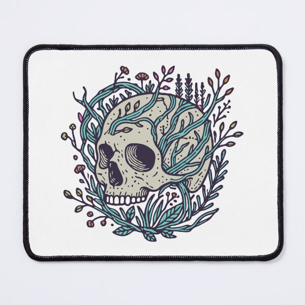 Item preview, Detailed Skull Artwork Interwoven with Nature and Floral Elements designed and sold by portokalis.