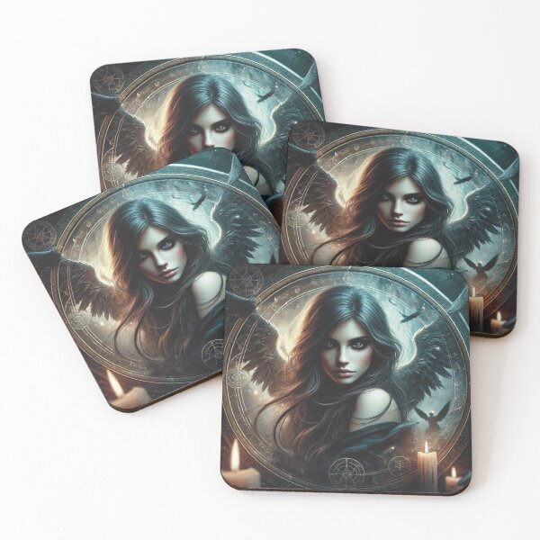 Item preview, Dark Mystical Angel – Enchanted Gothic Fantasy Art designed and sold by DruArtis.