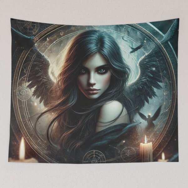 Item preview, Dark Mystical Angel – Enchanted Gothic Fantasy Art designed and sold by DruArtis.