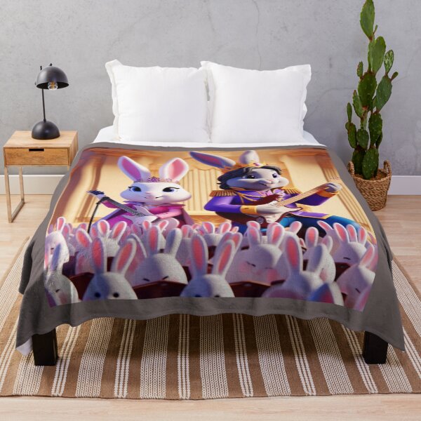 Item preview, Electric Bunny Jam: Cartoon Rabbits Rocking Guitars in the Garden designed and sold by choder61.
