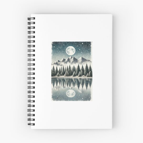 Item preview, Mystical Moonlit Mountain Landscape – Winter Night Reflection Art designed and sold by LDArtWork.