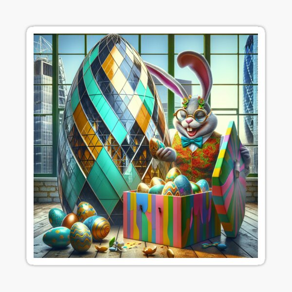 Item preview, Easter Bunny Eggs London Gherkin designed and sold by JOSIALOGAN.