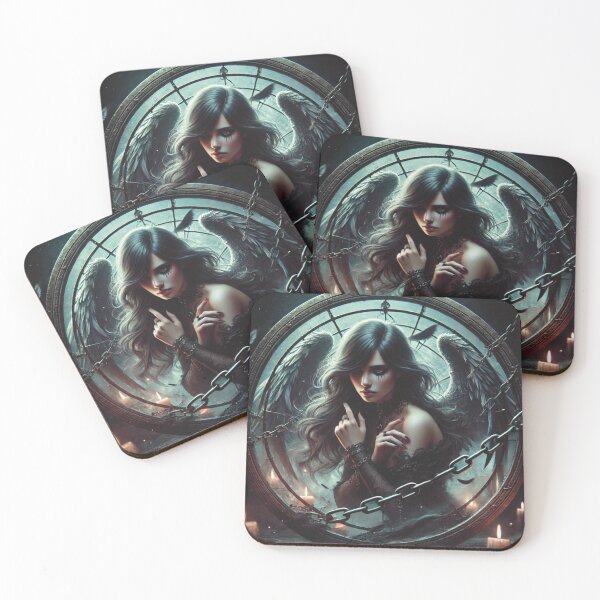 Item preview, Dark Mystical Angel with chains – Enchanted Gothic Fantasy Art designed and sold by DruArtis.