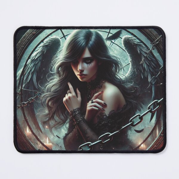 Item preview, Dark Mystical Angel with chains – Enchanted Gothic Fantasy Art designed and sold by DruArtis.