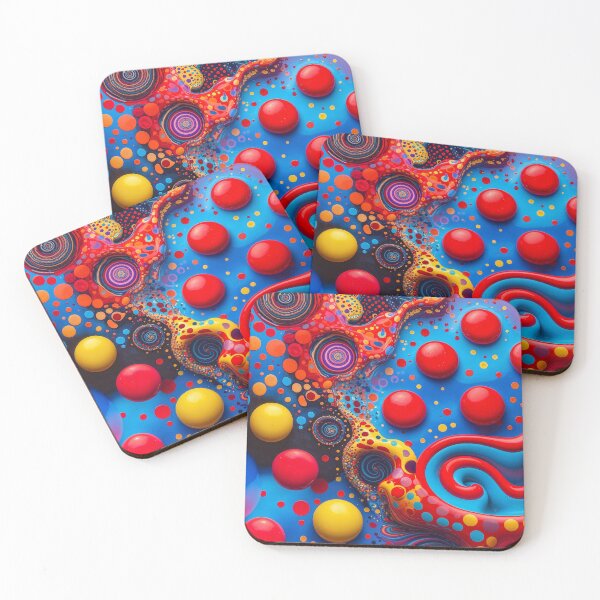 Item preview, Vivid Swirling Dots - Abstract 3D Liquid Art designed and sold by ArtComixHaven.