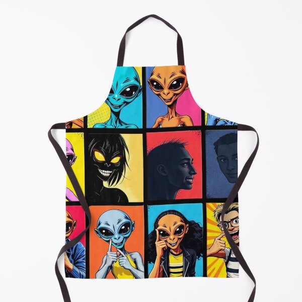 Vista previa del artículo con la obra «Retrato familiar: retratos de extraterrestres y humanos en estilo pop art - Pintura 222/1600», diseñado y vendido por MiraboliK.