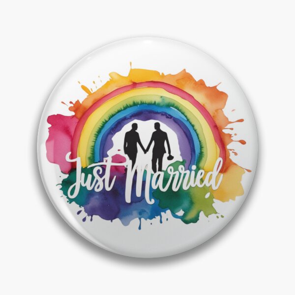 Item preview, Just married rainbow design for newlywed couples designed and sold by StormArte.