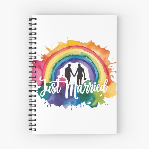 Item preview, Just married rainbow design for newlywed couples designed and sold by StormArte.