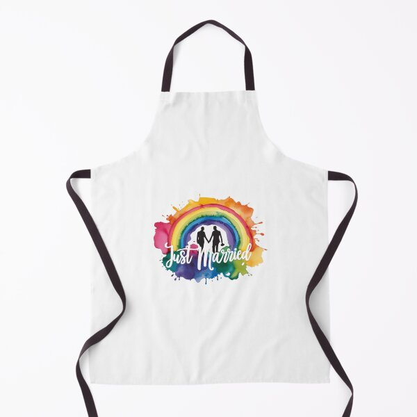 Item preview, Just married rainbow design for newlywed couples designed and sold by StormArte.