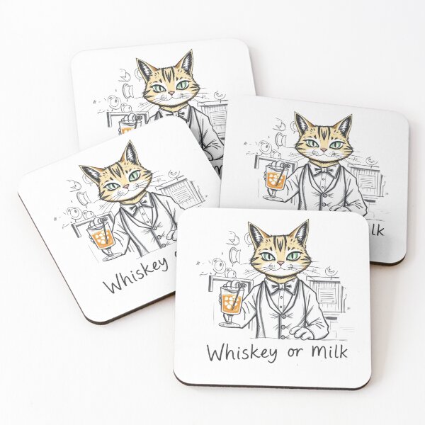 Item preview, Whiskey or Milk – Classy Bartender Cat Design designed and sold by McPurrface.