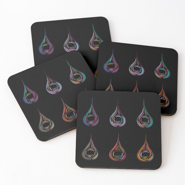 Item preview, Six Droplets - Deep Colours, Dark Background designed and sold by Onyx Swan Art.