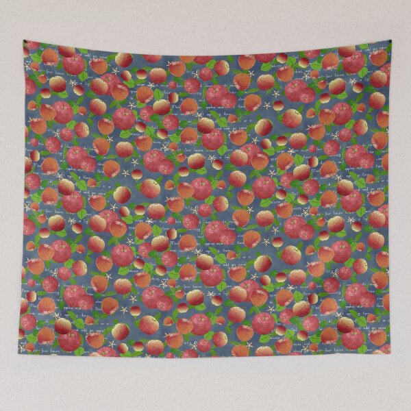 Item preview, Apple Jelly Recipe on Denim Blue Smudge Halfdrop designed and sold by Art in My Loft.