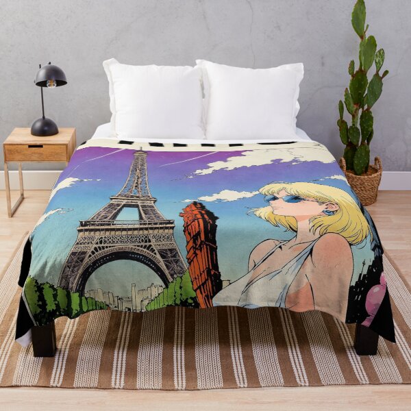 Item preview, Paris France 80s Vintage Travel Cute Blonde Retro Anime Girl designed and sold by Retro-Anime9.