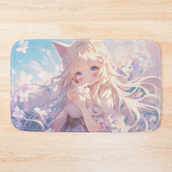 Item preview, Dreamy Fox Girl in a Flower Field – Soft Fantasy Anime Art designed and sold by Kawai Anime Shop.