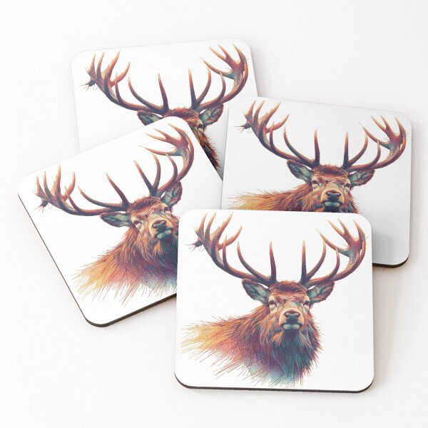 Item preview, Scottish Highland Stag Sketch Abstract Retro Sketch designed and sold by MaedK.