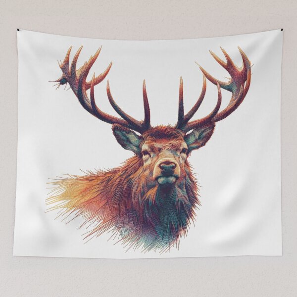 Item preview, Scottish Highland Stag Sketch Abstract Retro Sketch designed and sold by MaedK.