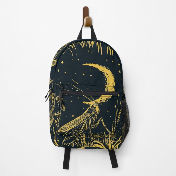 Item preview, Golden Grasshopper Moon Art - Whimsical Garden Insect Print designed and sold by TuncGK.