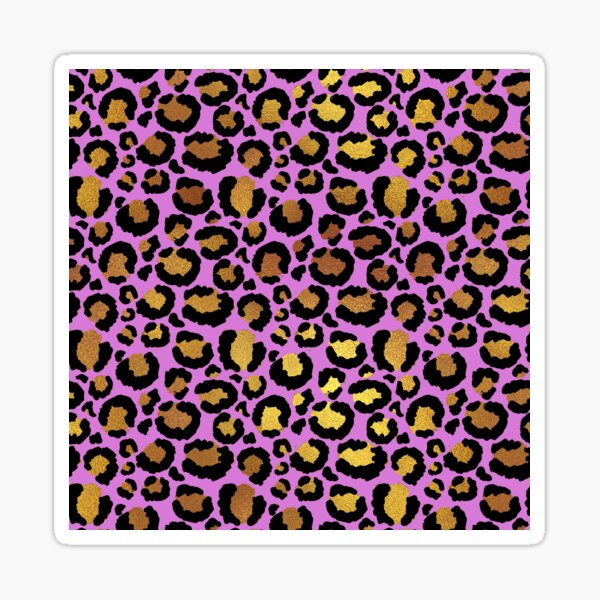 Sticker Pink / purple leopard animal print fur pattern - fabric 