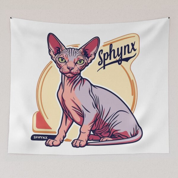 Item preview, Sphynx Cat Retro Vintage designed and sold by hemp3x.