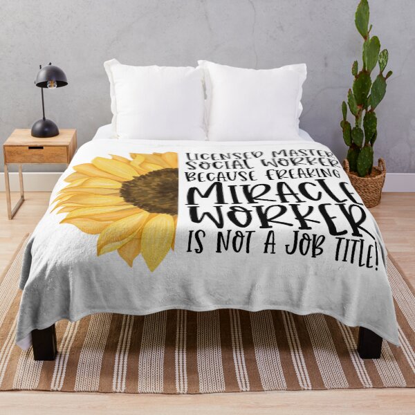 Item preview, LMSW - Licensed Master Social Worker Because Freaking Miracle Worker Isn't A Job Title! - Sunflower designed and sold by TeesYouWant.