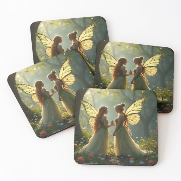 Item preview, Two Enchanted Fairies Meet in a Magical Forest designed and sold by vividcrucibledesigns.
